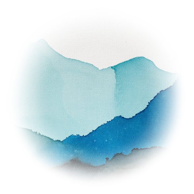 Acuarela de montañas azules