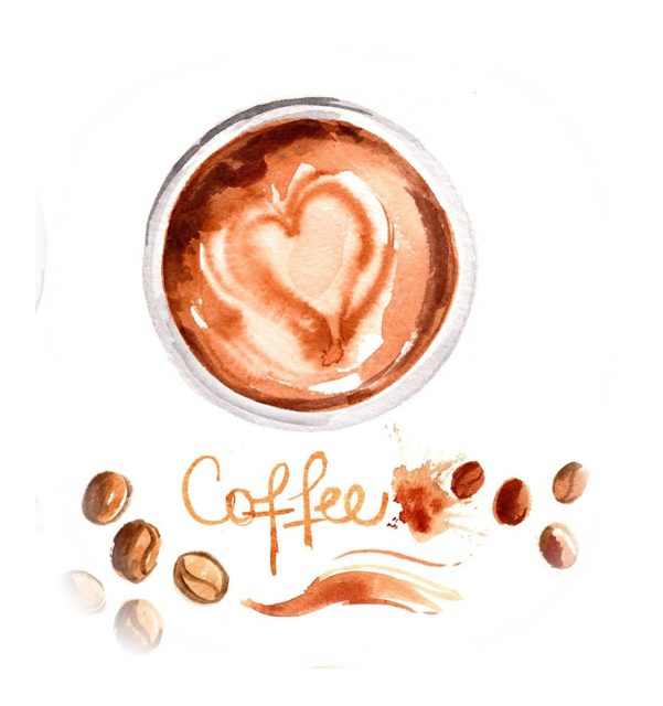 Acuarela de una taza de café