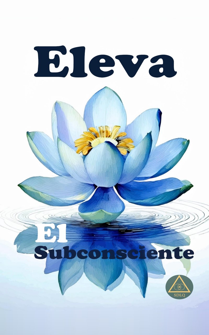 Tapa del libro Eleva el subconsciente: un loto azul sobre el agua